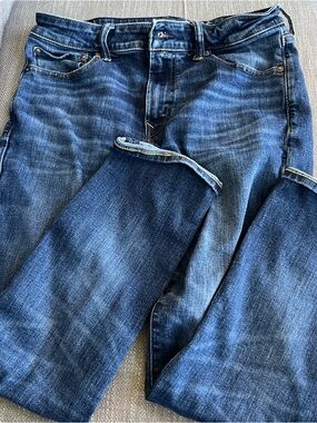 American Eagle Men's Next Level Airflex Jeans 32 X 30 Preowned Dark Wash Slim